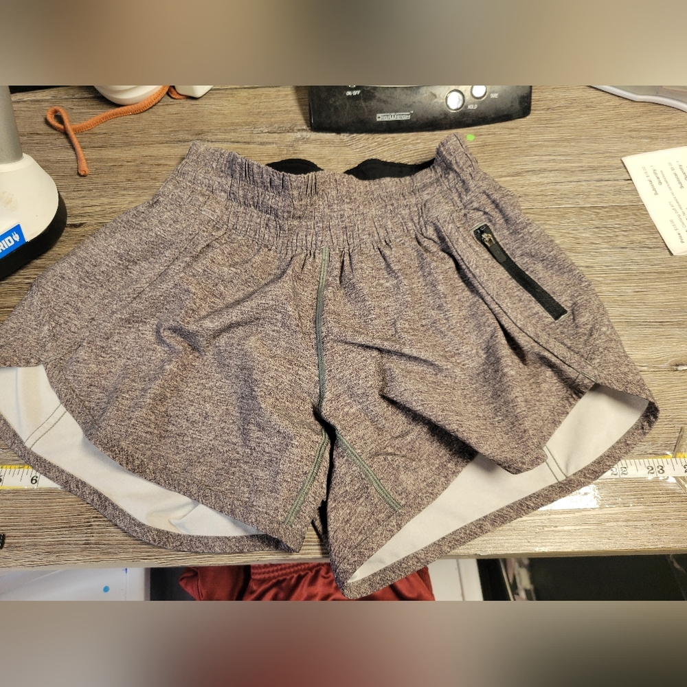 Lululemon Lined Track Shorts  Women's Size 4 Heather Gray